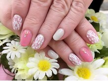 プルミエ ネイル(Premier Nail)/ベージュ系ツイード☆４本アート