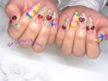 アン ジョーヌドラゴ/【ロングネイル】チェックネイル