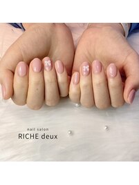 ナチュラルピンク×リボン