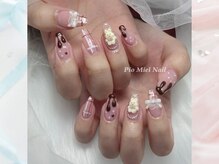 ピオミエルネイル 新宿(pio miel nail)/くまチョコの甘かわネイル