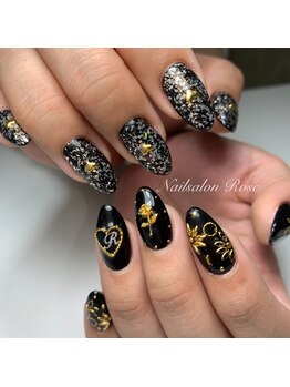 ネイルサロン ローズ(Rose)/ブラックネイル