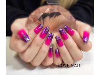 ラブネイル(LOVE NAIL)/ミラーグラデネイル