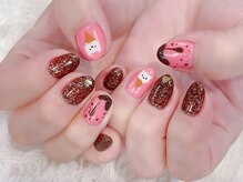 ラルネイル 大宮(Lull. nail)/#苺チョコ#スイーツネイル