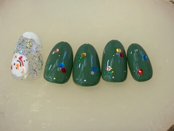 雪だるまネイル
