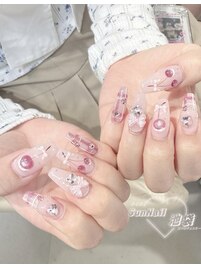 春大人気さくらぽんネイル