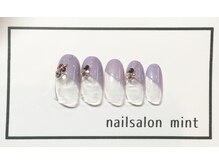 ネイルアンドアイ ミント(nail＆eye mint)/シンプルななめフレンチ