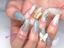 【ロングネイル】蝶々パーツ