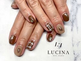 Hー278ニュアンスチェックネイル