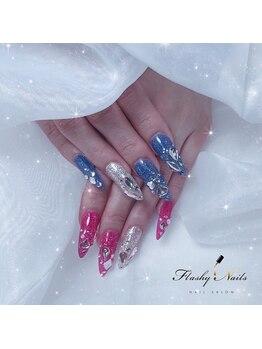 フラッシーネイルズ(Flashy Nails)/長さ出しストーンアートコース