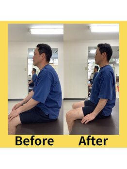 ストレッチヒーロー 福山春日店/座り姿勢で見た目の印象も◎