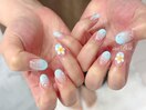 グラデ×プルメリアネイル