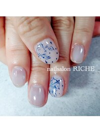 水滴と星座のネイル