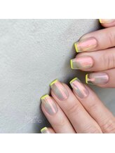 ノエム ネイルサロン(NOEM)/オーロラミラー×ネオンフレンチ