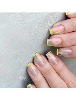 ノエム ネイルサロン(NOEM)/オーロラミラー×ネオンフレンチ