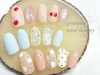 グランティア トータルビューティー(grantier total beauty)の写真/【初回オフ無料★定額デザイン¥6990/2時間やり放題(持込OK)¥9050】トレンドのワンホンや韓国ネイルも♪