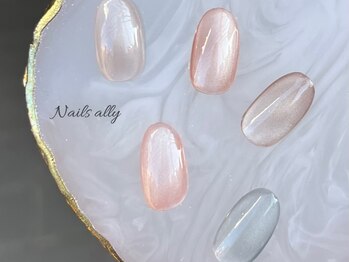 ネイルズアリー 立川店(Nails ally)/水光マグネット×ステンドグラス