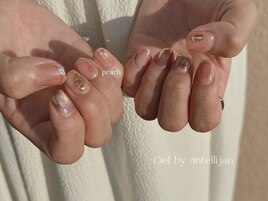 ブライダルちゅるん桃ネイル