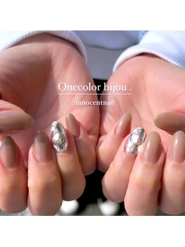 イノセントネイル(Innocent nailMR)/ワンカラービジューネイル