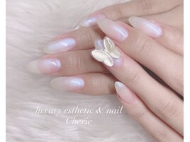 パールワンカラー×蝶パーツ