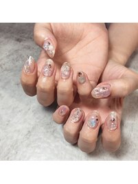 天然石ネイル クリア