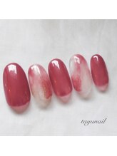 たゆ ネイル(たゆnail)/ボルドーニュアンスネイル