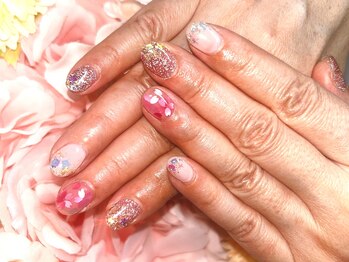 アンジュ(Ange)/桜ネイル/春ネイル/ホログラム