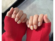 ランダネイル(LANDA. nail)/シンプルお花ネイル