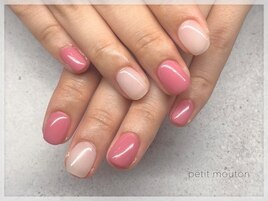 【シンプルピンクネイル】