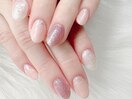 春マグネットネイル＋ラメ