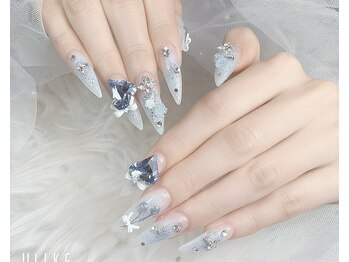 春ネイル、ハートネイル