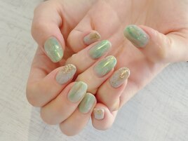 ＊カーキ＊塗りかけアート＊