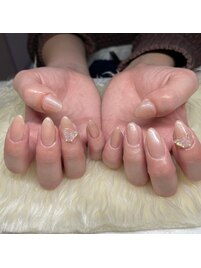 ワンホンネイル☆蝶々ネイル