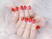エンジェルネイルサロン(Angel nail salon)/シルバーベース赤グラデーション