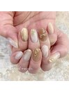 ベージュニュアンスネイル