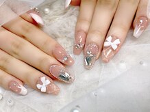 パルフェネイル(Parfait nail)/キラキラリボン