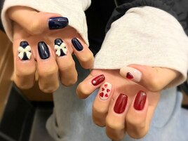 ちぐはぐバレンタインネイル
