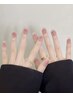 【美フォルム・ケア込】チークネイル　ストーン10粒