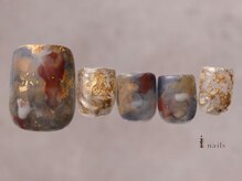 アイネイルズ 吉祥寺店(I nails)/冬色くすみ鉱物フットネイル