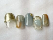 アイネイルズ 梅田店(I nails)/パウダーニュアンス天然石¥9200