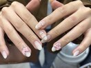 4本アートでリボンネイル