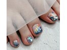 夏フットネイル・金魚・花火