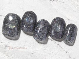 ブラックラメ天然石￥8050