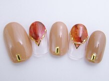 ネイルサロン ドレリッチ 大宮店(drerich)/【6990】べっ甲Vフレンチ