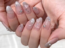 ぷっくりハートワンホンネイル