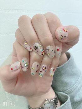 キラキラストーンネイル