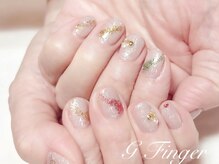 ジーフィンガー 大井町店(G Finger)/X’masカラーラメのシンプルnail