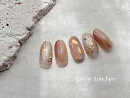 シンプルピーチティーネイル