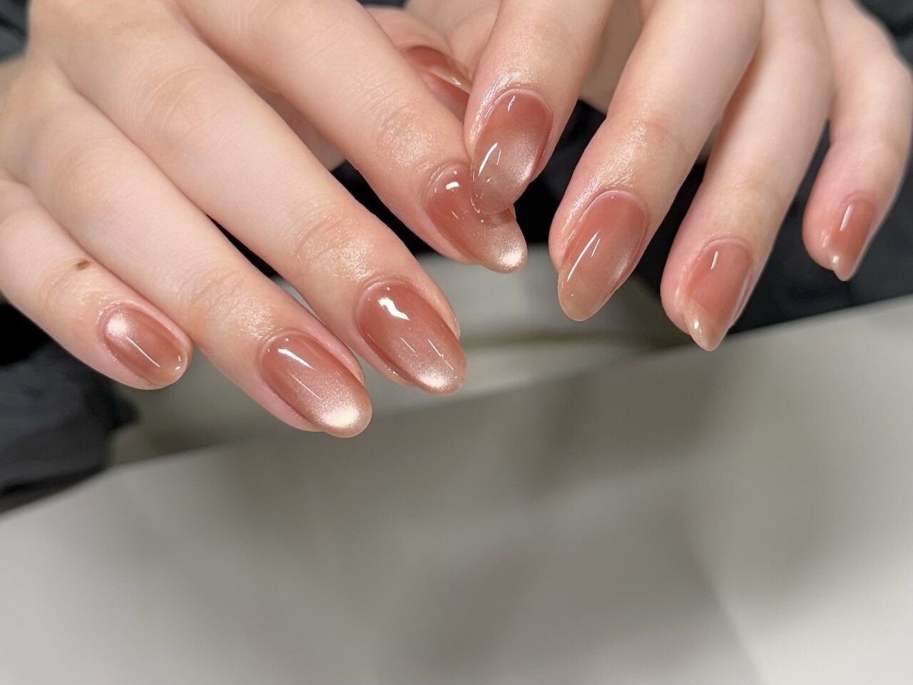 オレンジベージュマグネットネイル 07 クリアハート ハロウィン 韓国