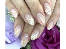 ダブルネイル(Double Nail)/（岡田）ホロフラワーネイル