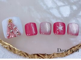 フットピンクミラーネイル